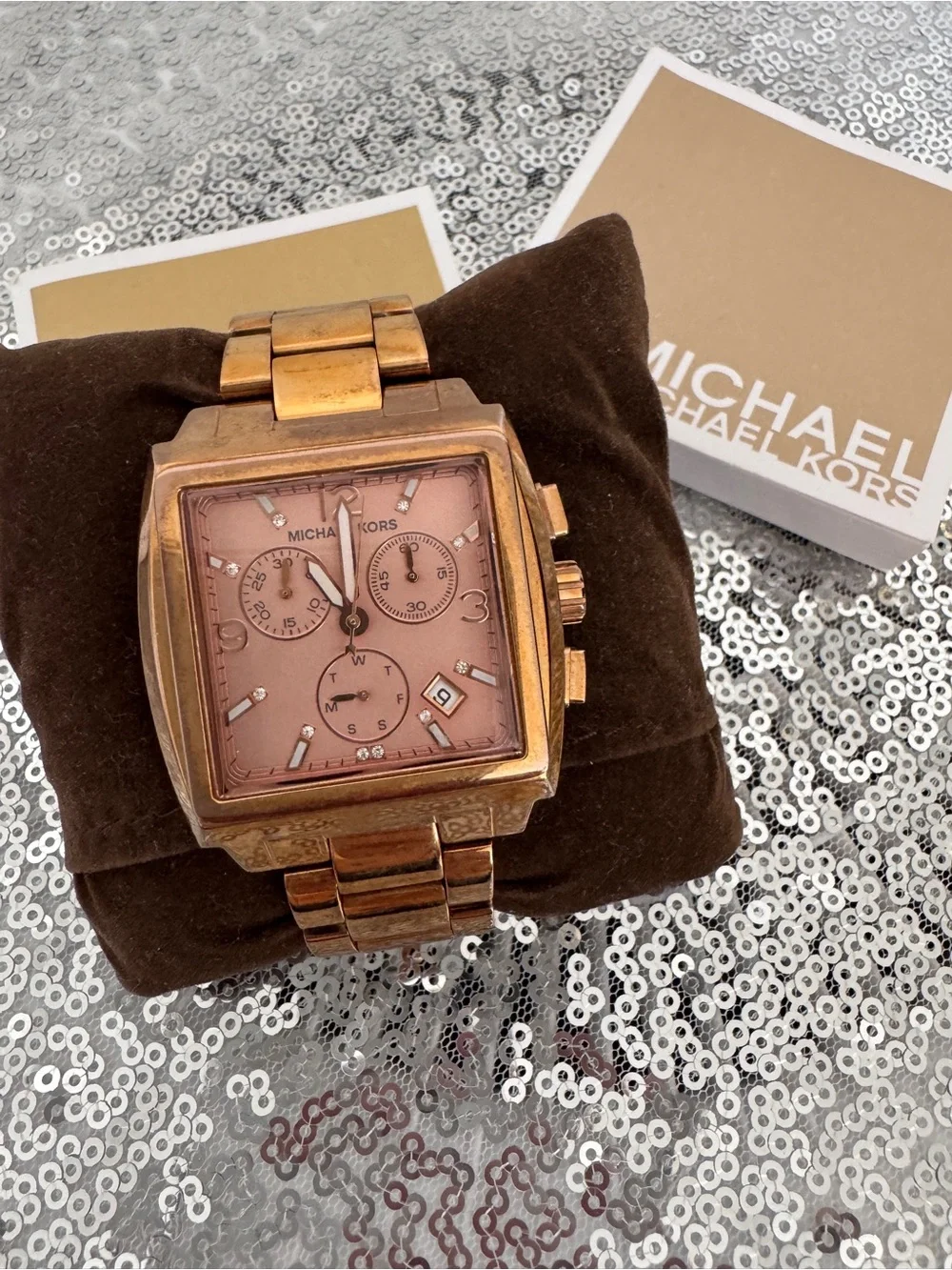 Michael Kors Rose Gold Square Chronograph Men’s Watch